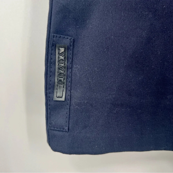 Prada Women’s Shift Sleeveless V-Neck Mini Dress Nautical Navy Blue 38 US 2 - Picture 12 of 13